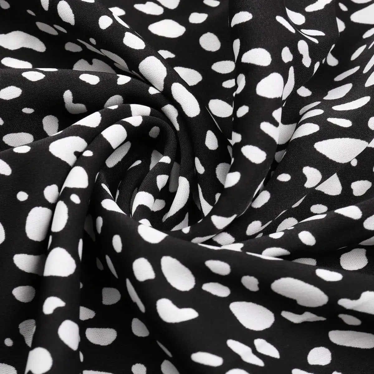 All Over Print Square Neck Cinched Waist Dress