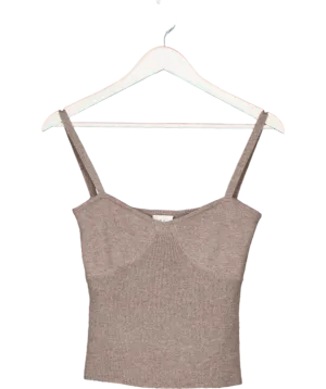 almada label Grey Cashmere Tank Top UK S