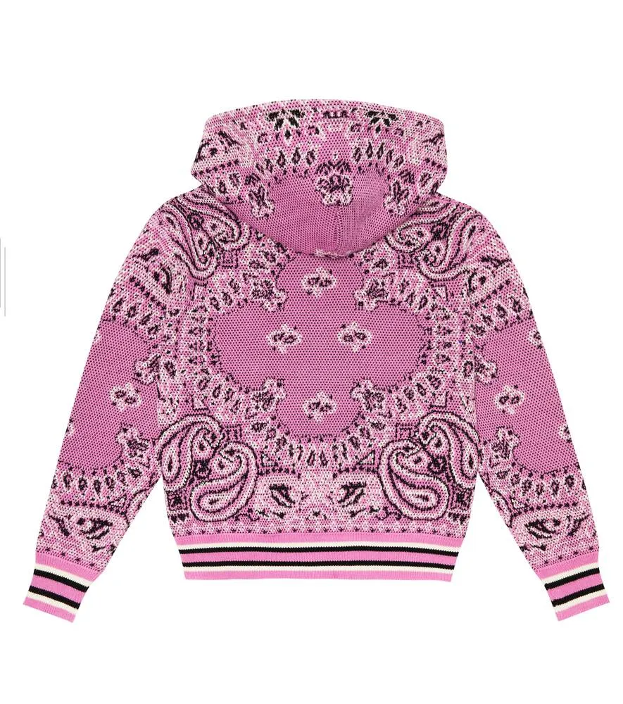 Amiri cotton and cashmere bandana sweatshirt, pink