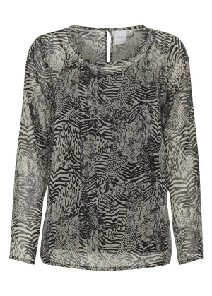Assip Animal Print Blouse - Oxford Tan