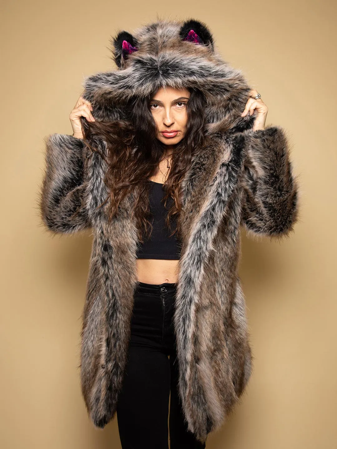 Bart Cooper Grey Wolf Classic Faux Fur Coat Artist Edition