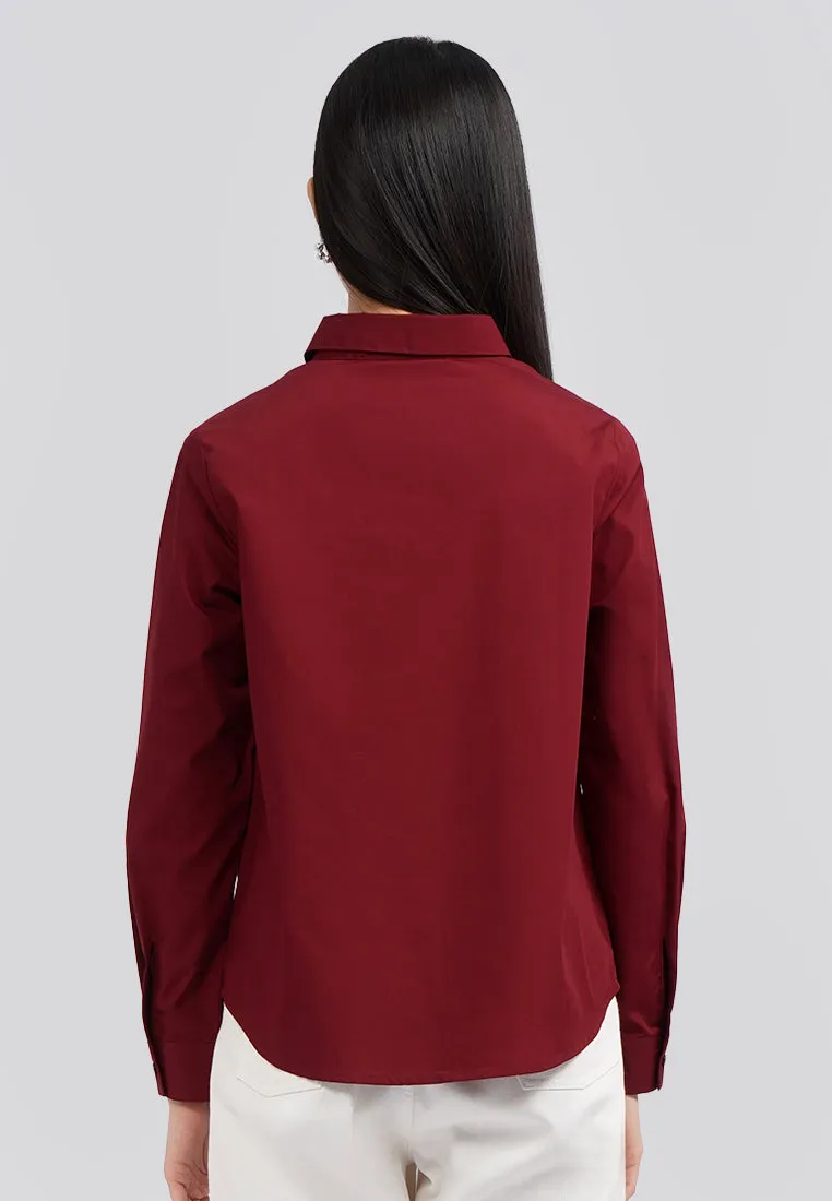 Basic Easy Care Long Sleeve Shirt Berry