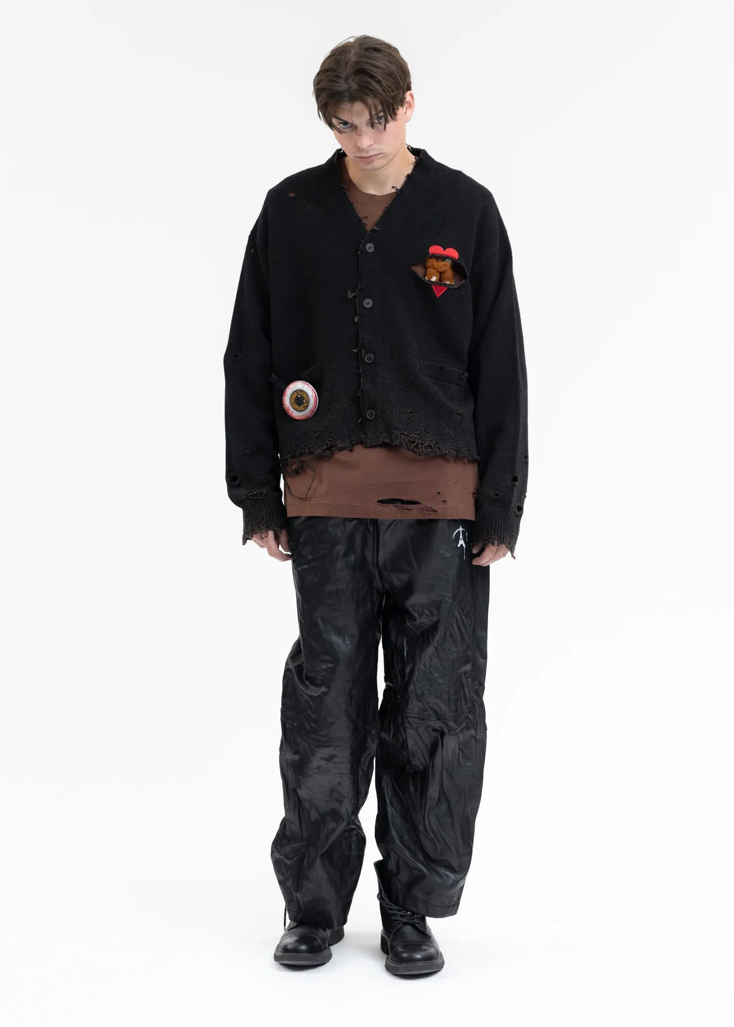 BLACK BROKEN HEART CARDIGAN