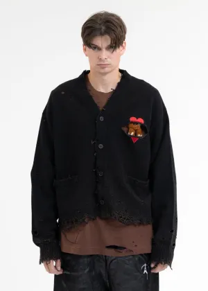 BLACK BROKEN HEART CARDIGAN