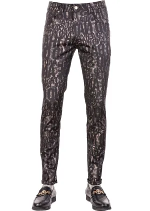 Black Gold "Alphabet" Print Luxe Pants