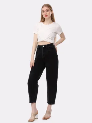Black High Waist Balloon Jeans