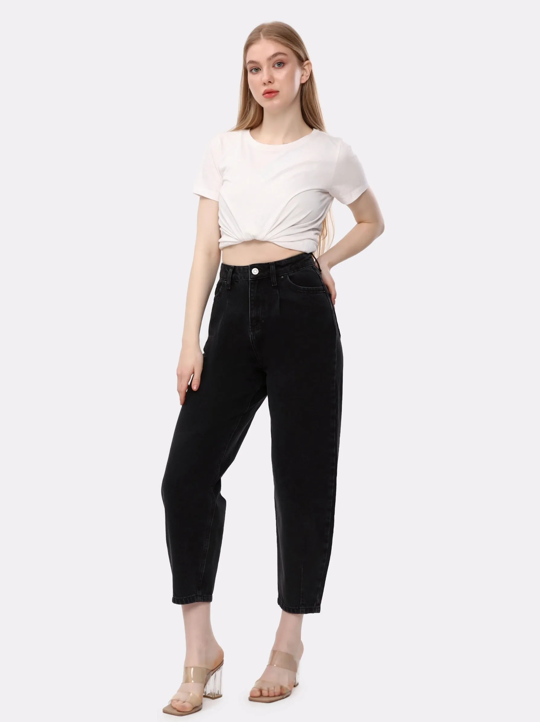 Black High Waist Balloon Jeans