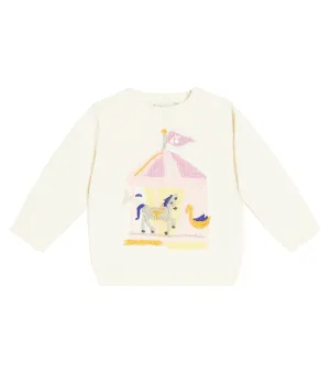 Bonpoint cotton and cashmere baby almire sweater, white