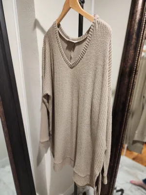 Brushed Thermal Waffle V-Neck Sweater