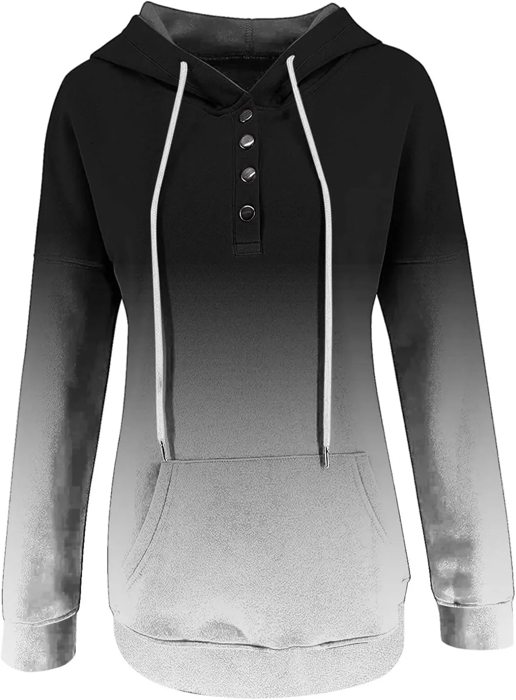 Ceboyel Button Collar Hoodies For Women Solid Color Cute Sweatshirts Long Sleeve Pullover Tops Trendy Fall Fashion 2023