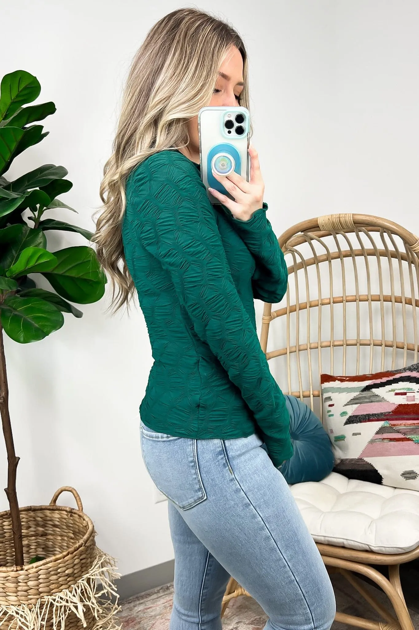 Chic Validation Textured Collared Top - FINAL SALE