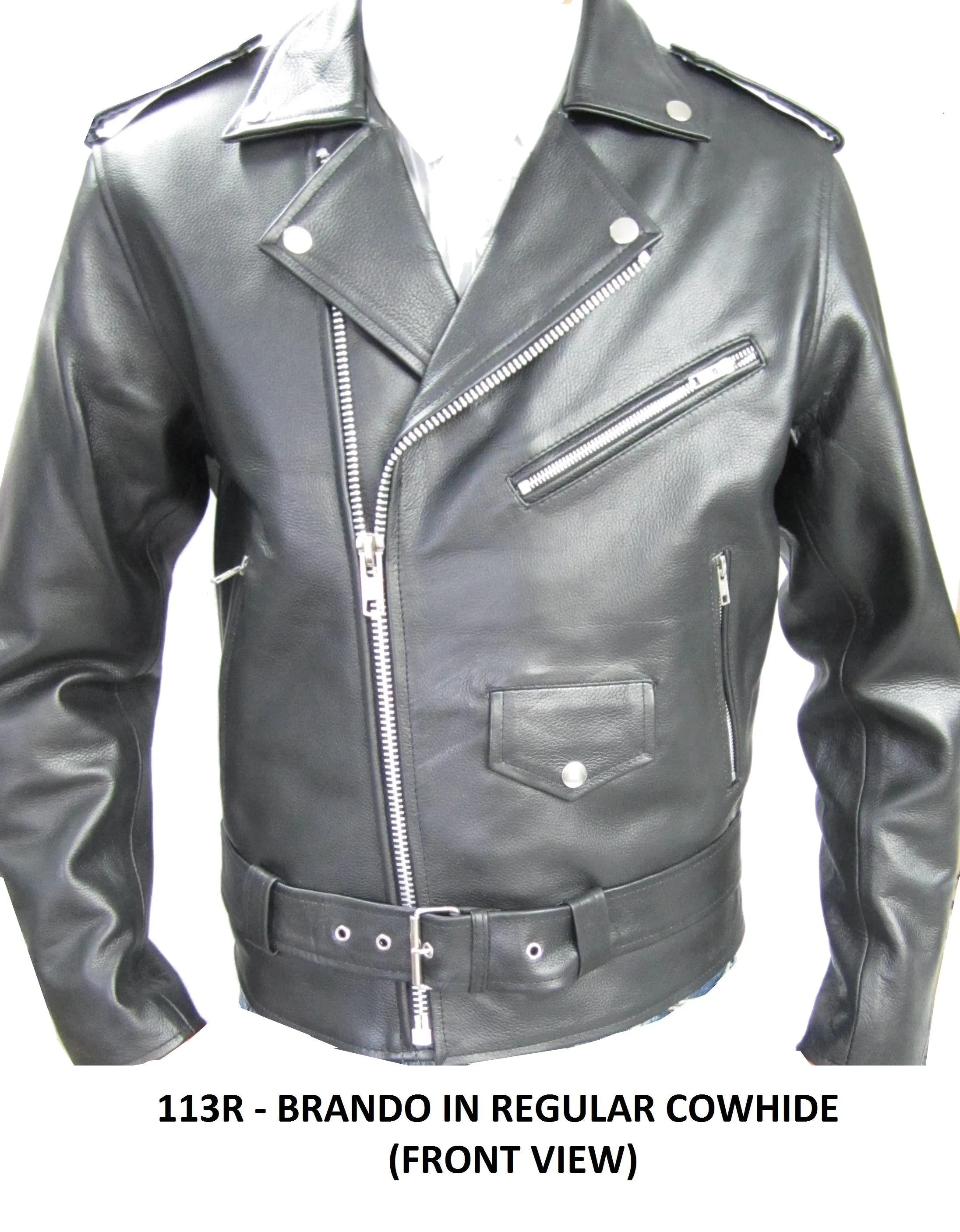 Classic Brando biker Perfecto Leather jacket in milled cowhide 113R