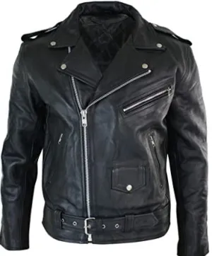 Classic Brando biker Perfecto Leather jacket in milled cowhide 113R
