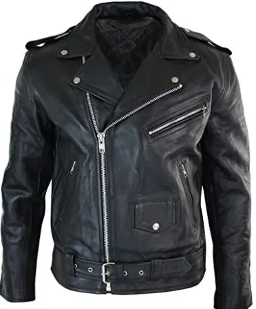 Classic Brando biker Perfecto Leather jacket in milled cowhide 113R