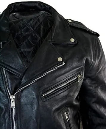 Classic Brando biker Perfecto Leather jacket in milled cowhide 113R