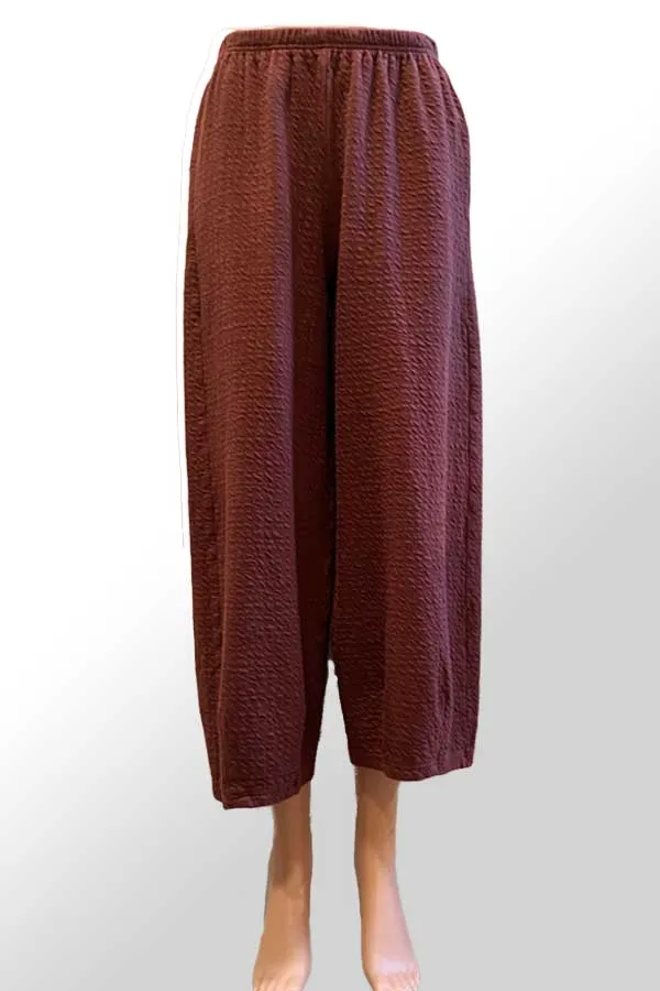 Cotton Pants with Darts - textured