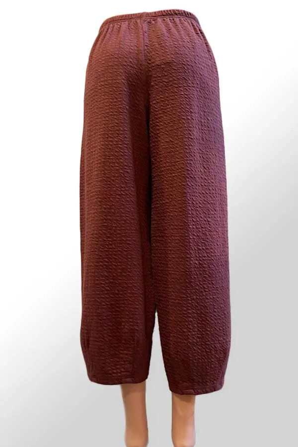 Cotton Pants with Darts - textured