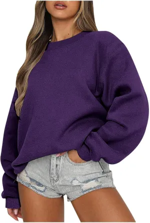 Crewneck Sweatshirts Women Long Sleeve Fleece Pullover Tops Y2K Hoodies Fall Sweater Cute Clothes For Teen Girls