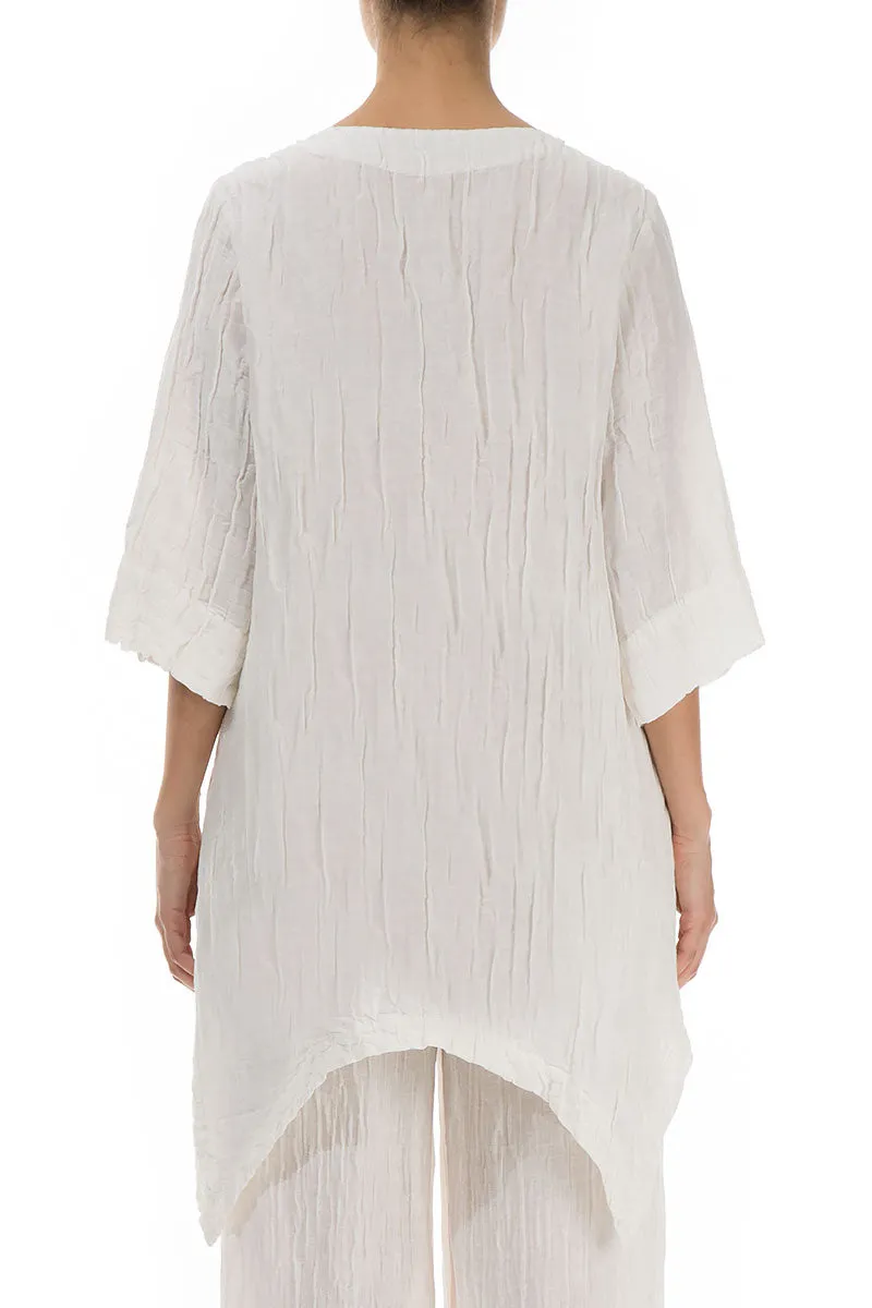 Crinkled Off White Tunic