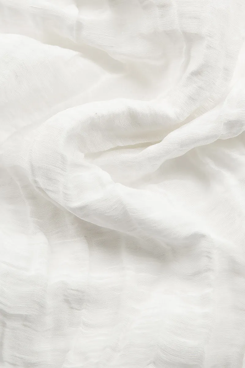 Crinkled Off White Tunic