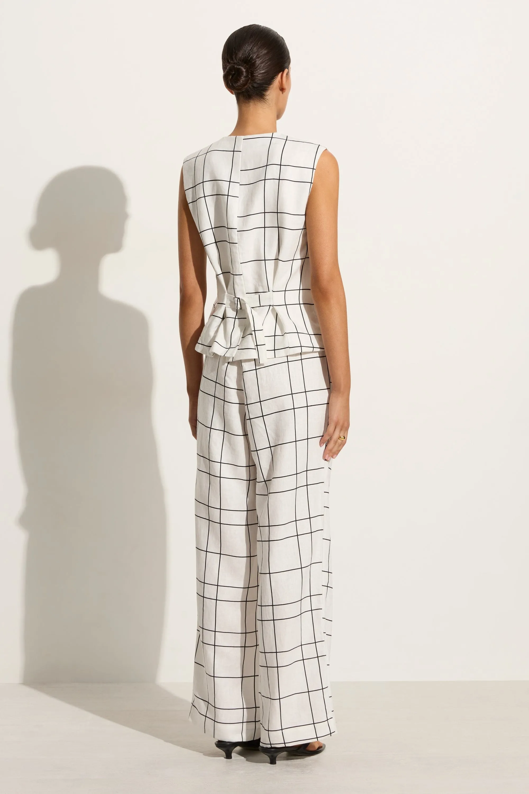 Duomo Pant Letizia Check White - Final Sale