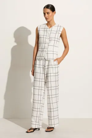 Duomo Pant Letizia Check White - Final Sale