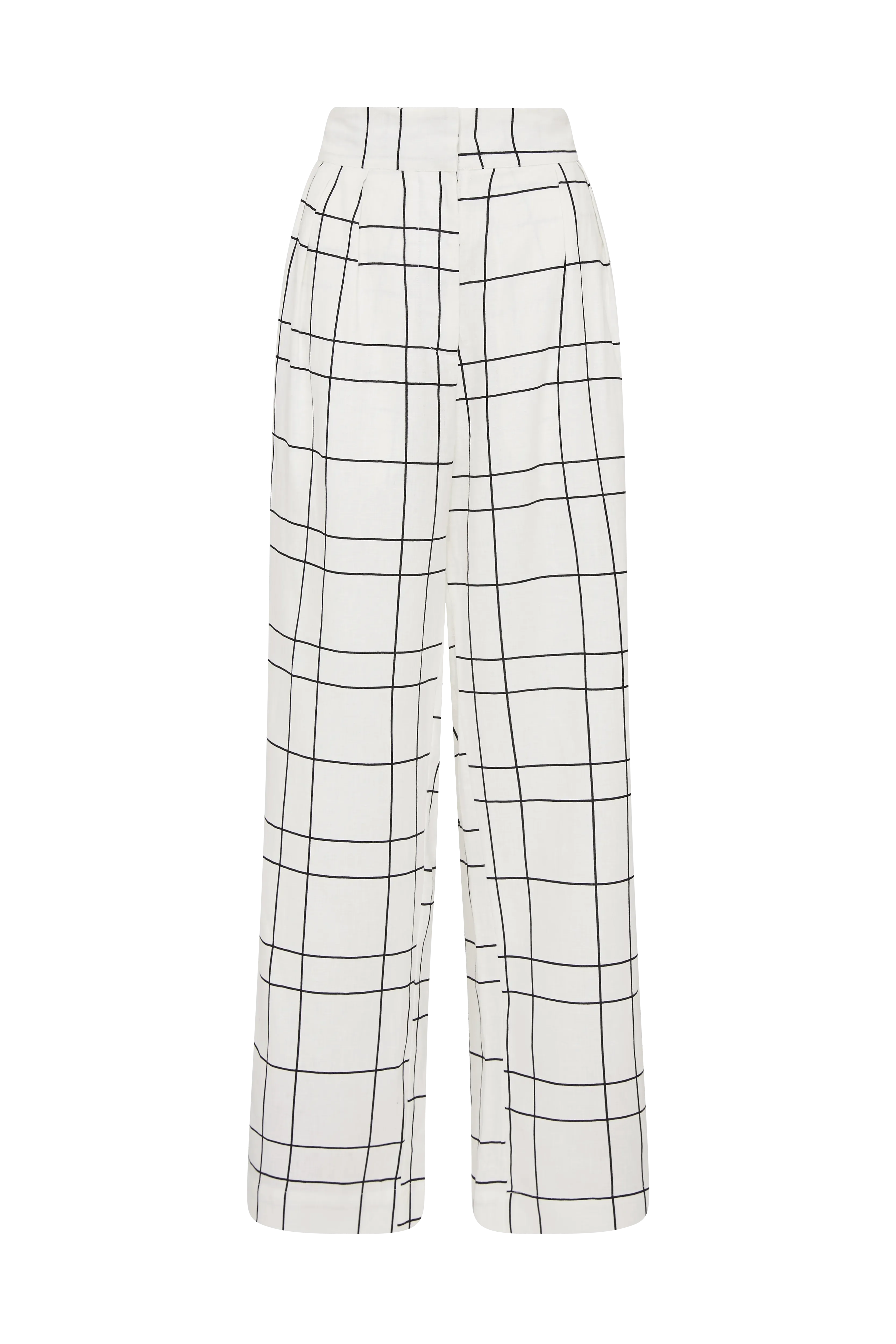 Duomo Pant Letizia Check White - Final Sale