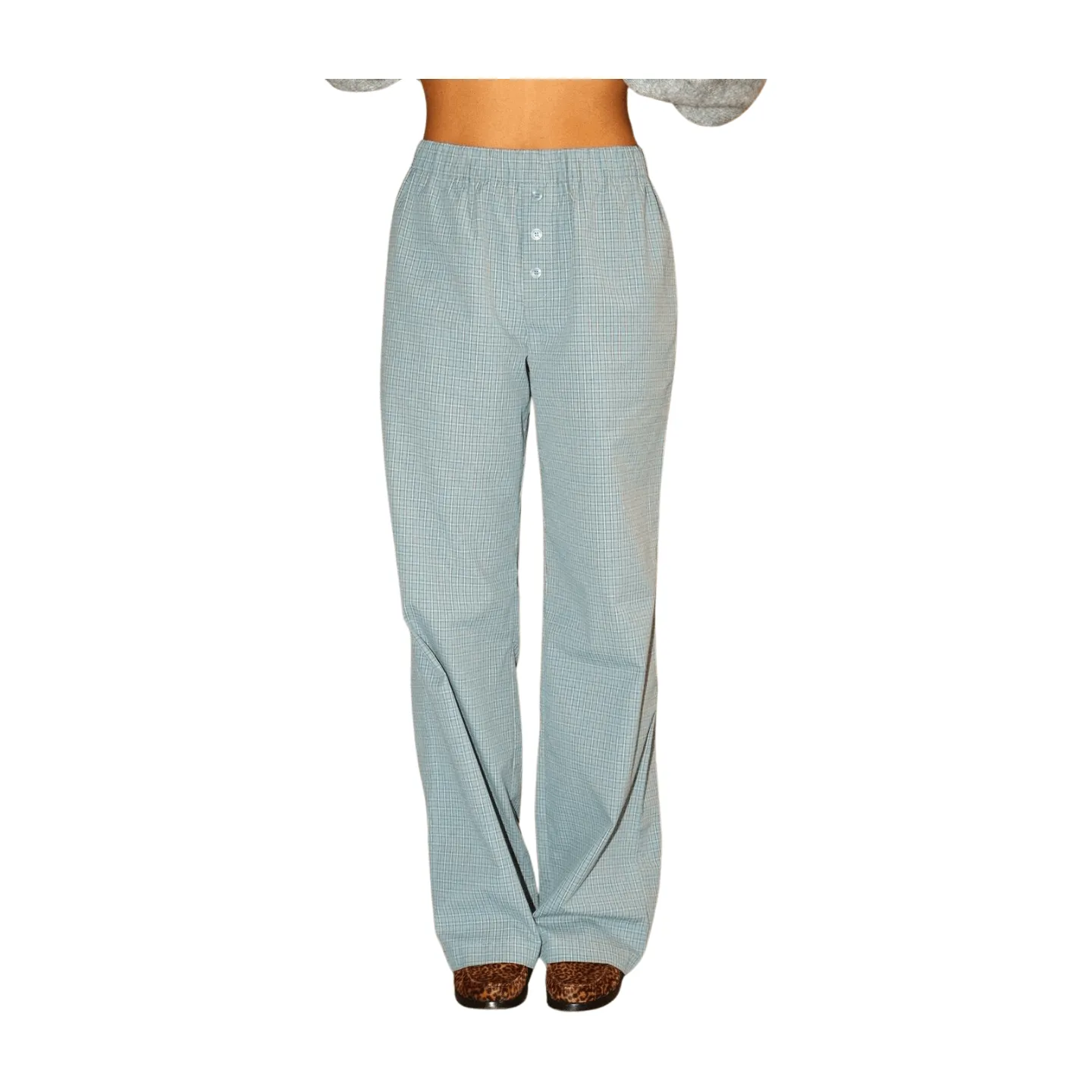 Easy Plaid Lounge Pants - Blue
