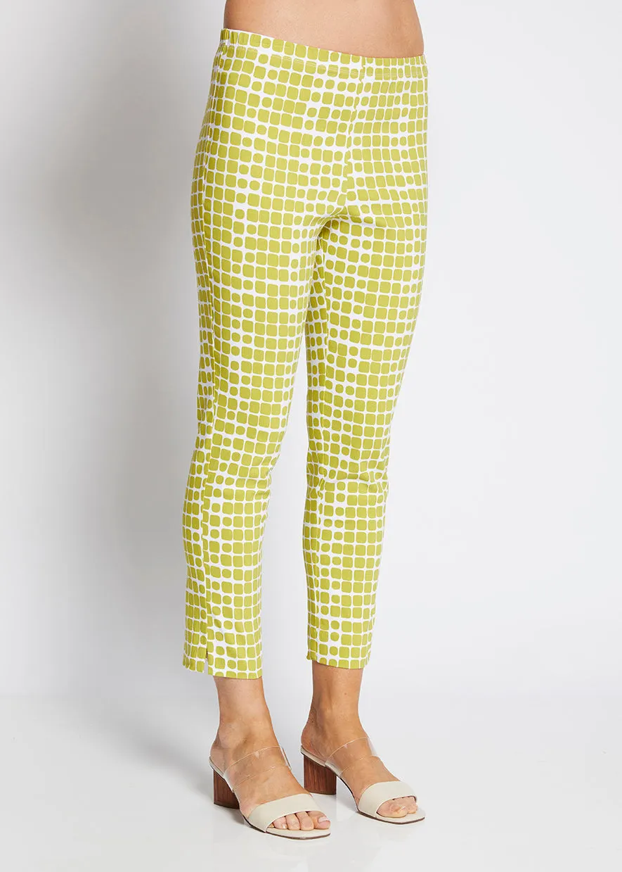 Easy printed bengaline 7/8 pants in Stark Citrus