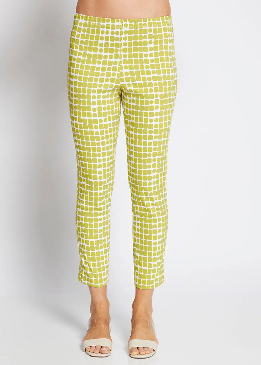 Easy printed bengaline 7/8 pants in Stark Citrus