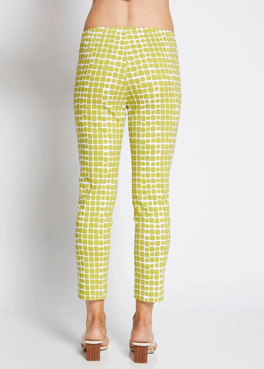 Easy printed bengaline 7/8 pants in Stark Citrus