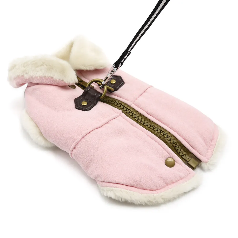 FURRY RUNNER DOG COAT PINK