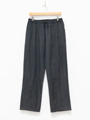 Hand Woven Denim Easy Pants - Black