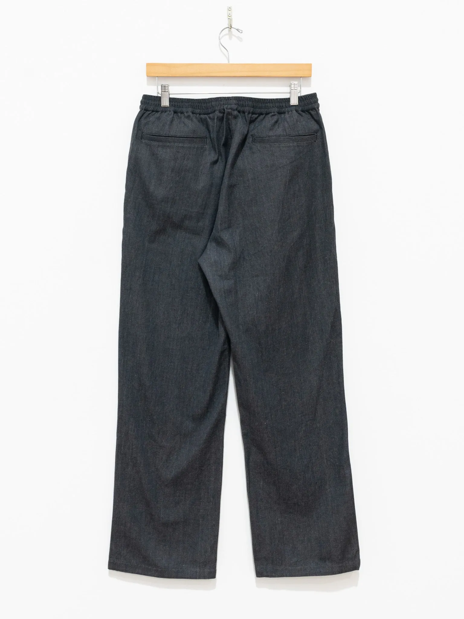 Hand Woven Denim Easy Pants - Black
