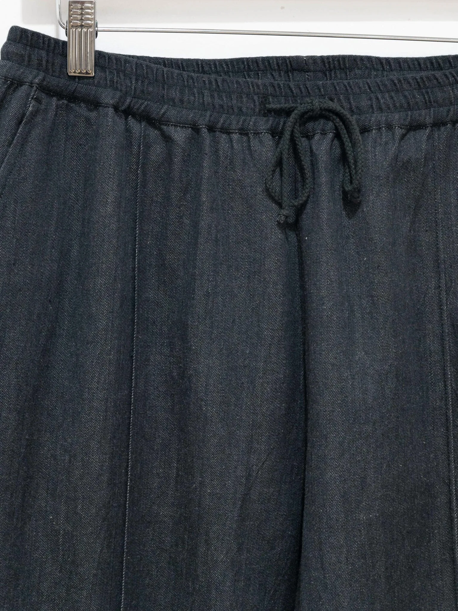 Hand Woven Denim Easy Pants - Black