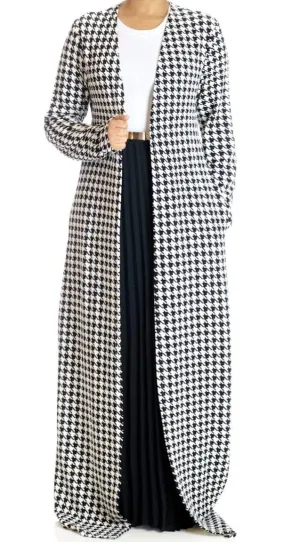 Houndstooth maxi Cardigan