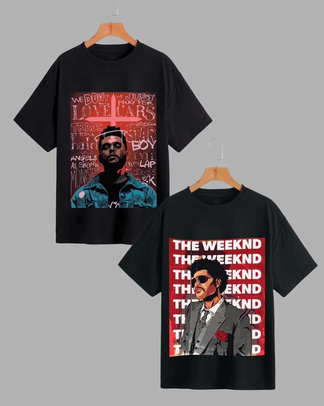 Iconic Duo: Women's The Weekend Oversized Tees - Starboy & The Weekend