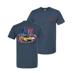 IMSA Patriotic Cars Tee - Indigo Blue