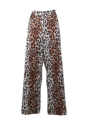 Leopard print wide pants