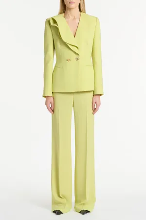 LIME CREPE WIDE CLASSIC PANT