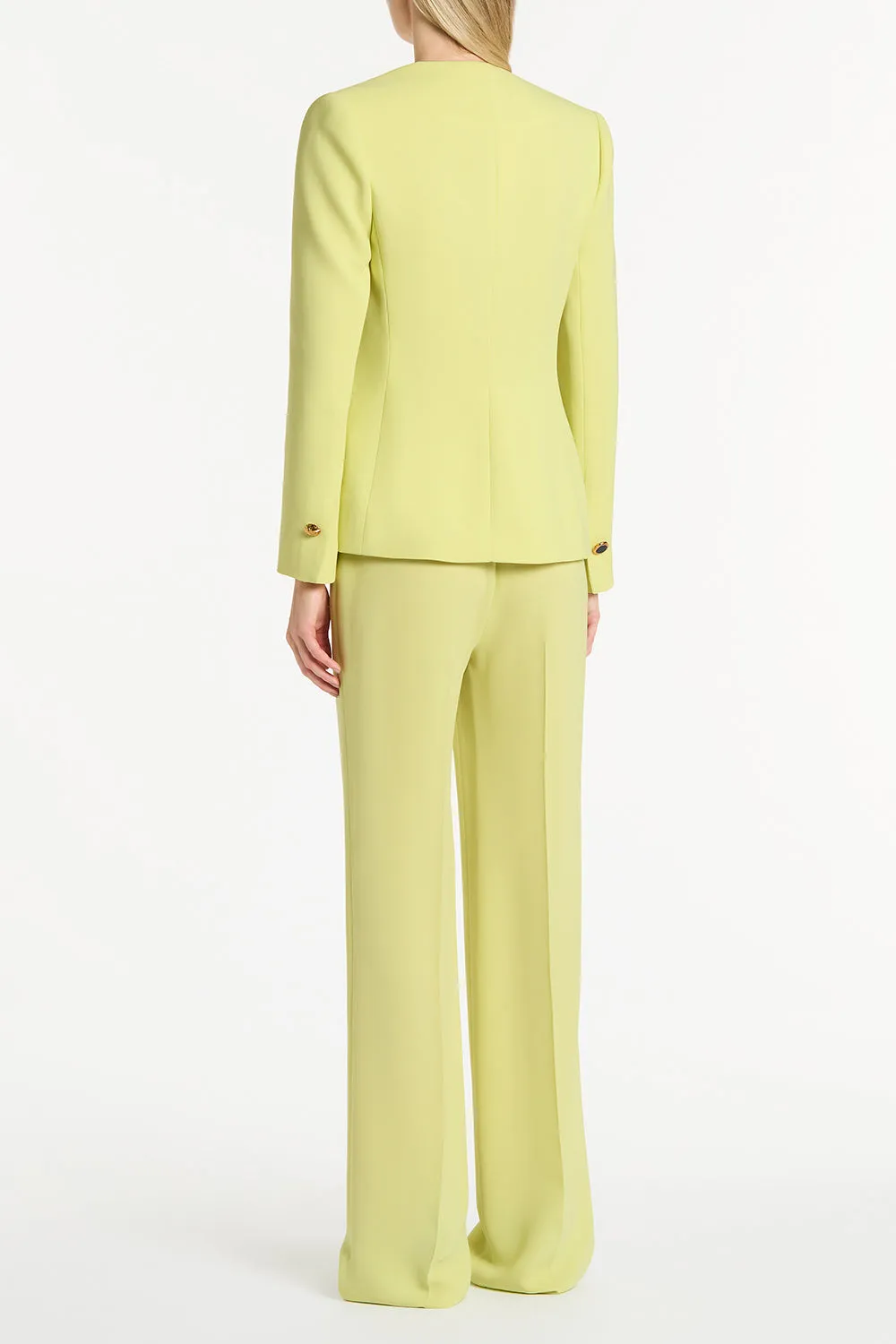 LIME CREPE WIDE CLASSIC PANT