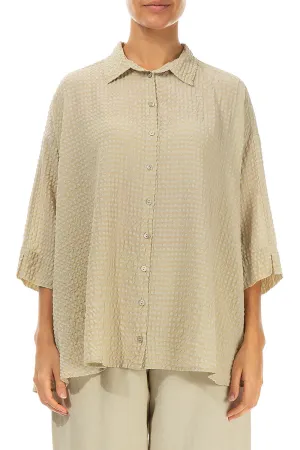 Loose Laurel Green Textured Silk Shirt