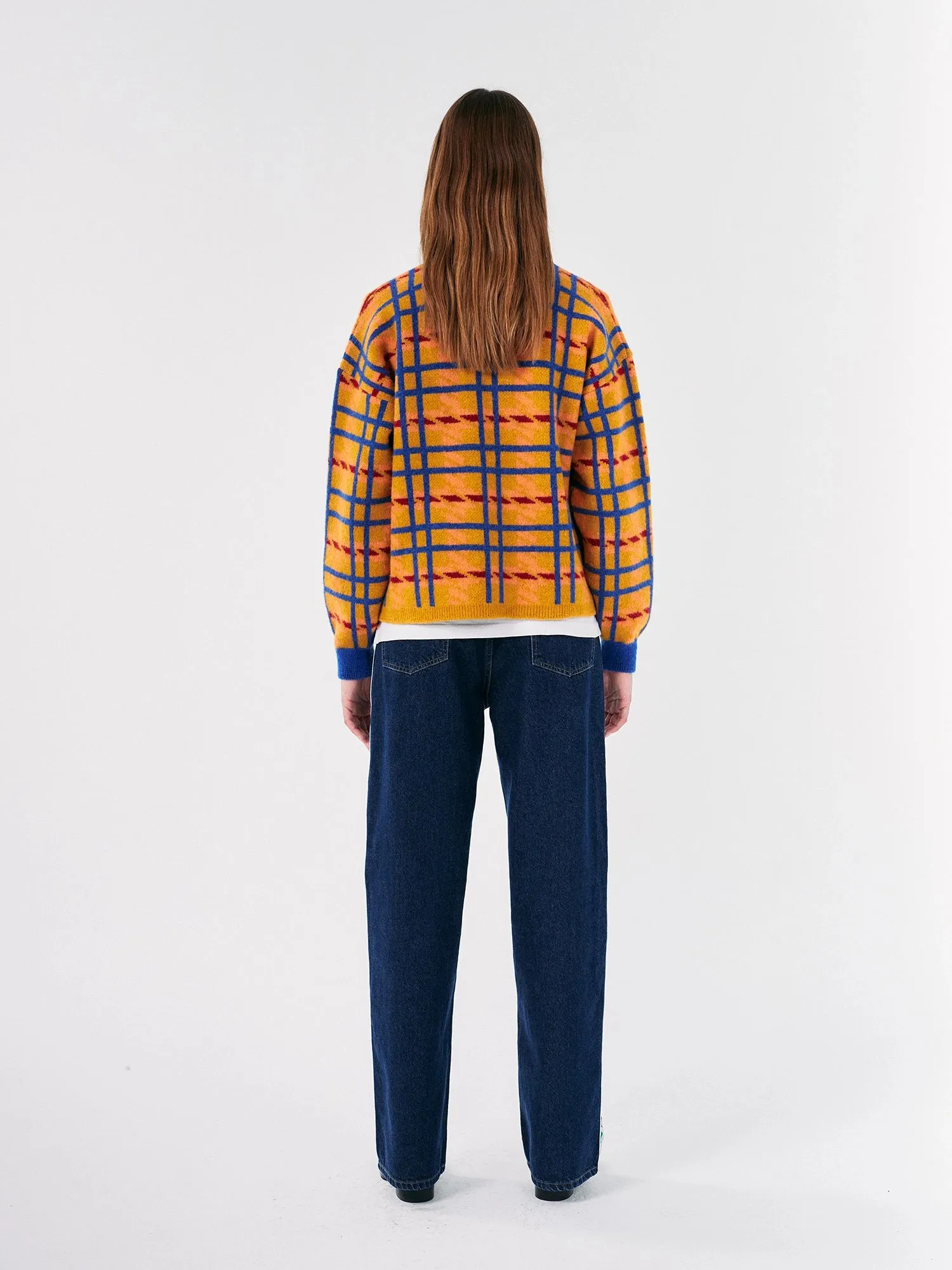 Mandras Checked cropped v-neck cardigan