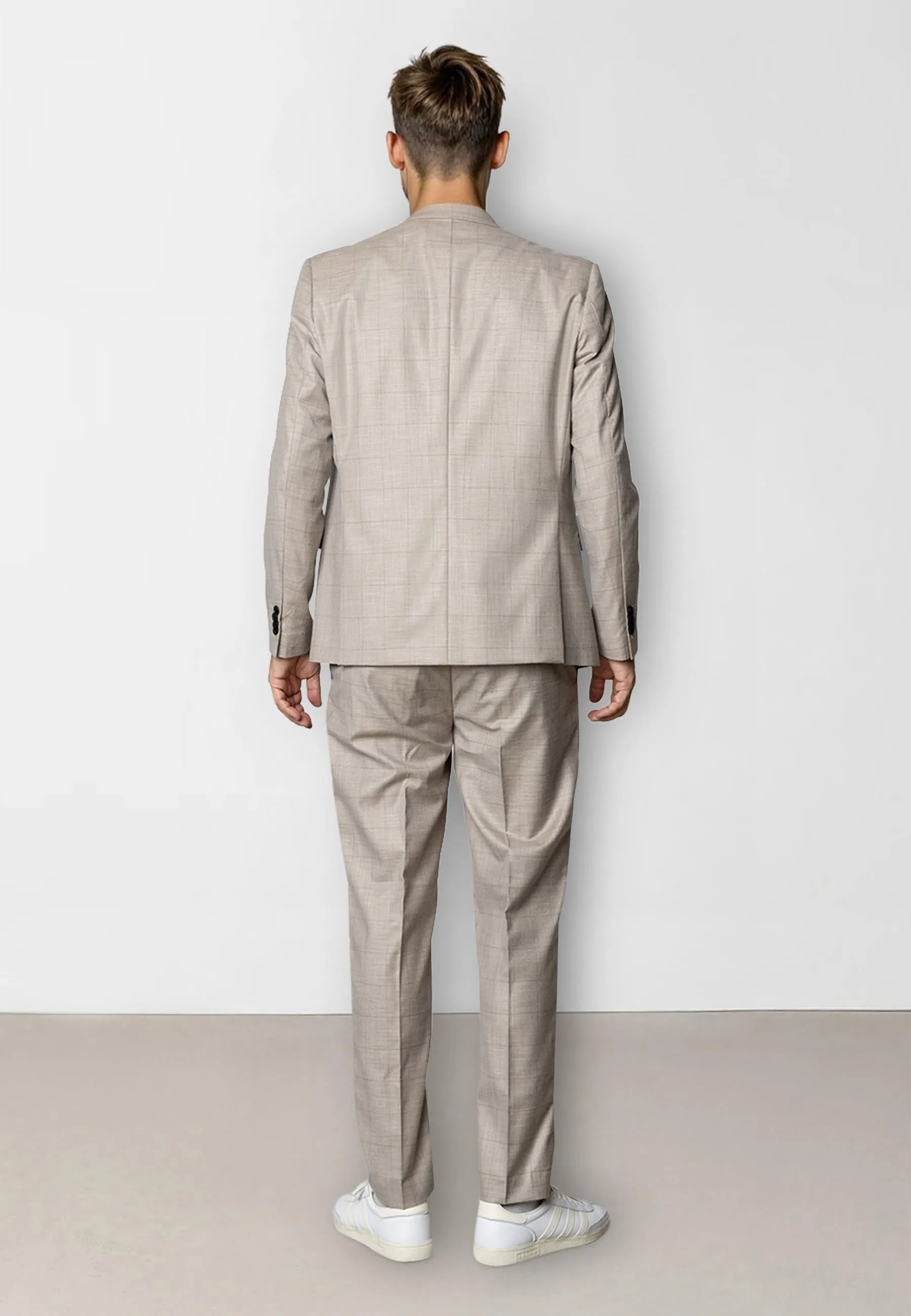Mateo pants - Brown check melange