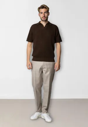 Mateo pants - Brown check melange