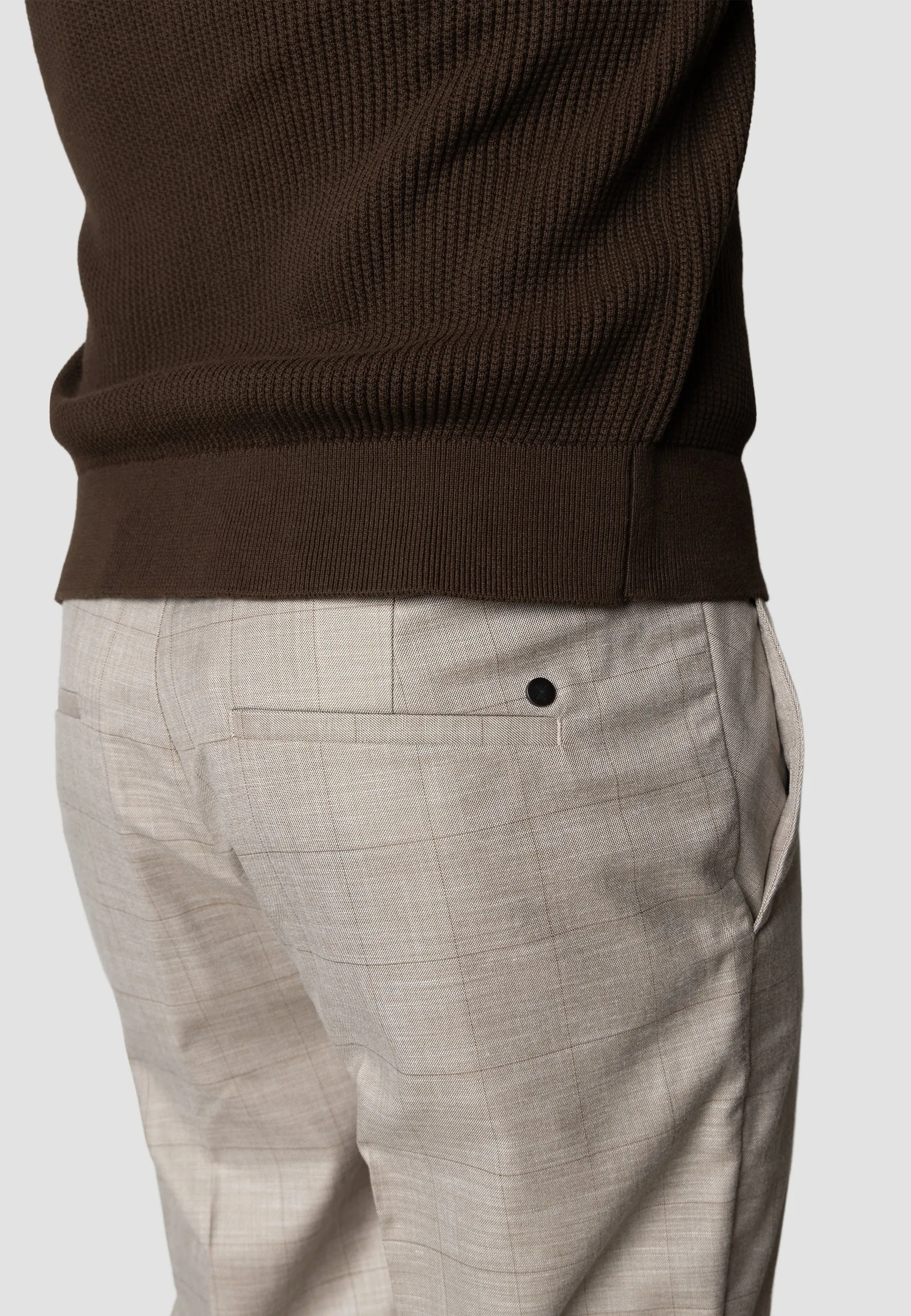 Mateo pants - Brown check melange