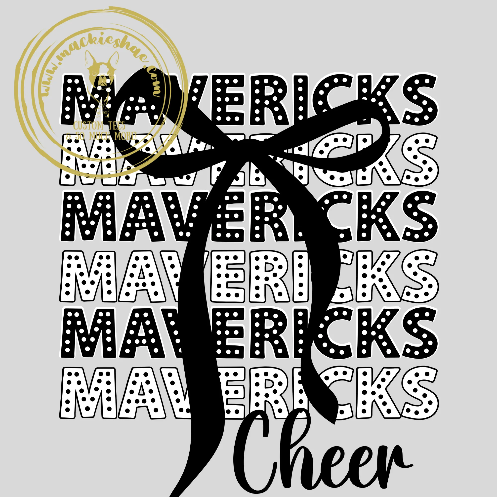 MSHS Cheer- Mavericks Polka Dot with Bow White Gear