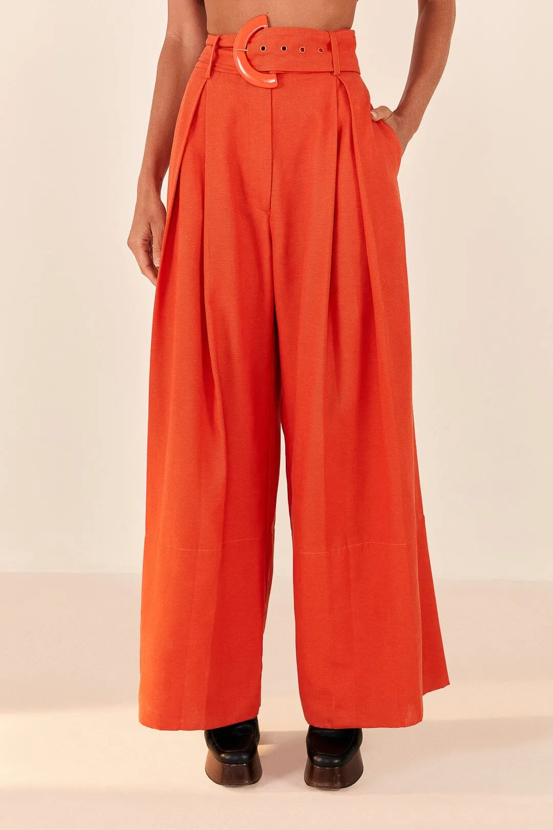 Orange Tailored Pants