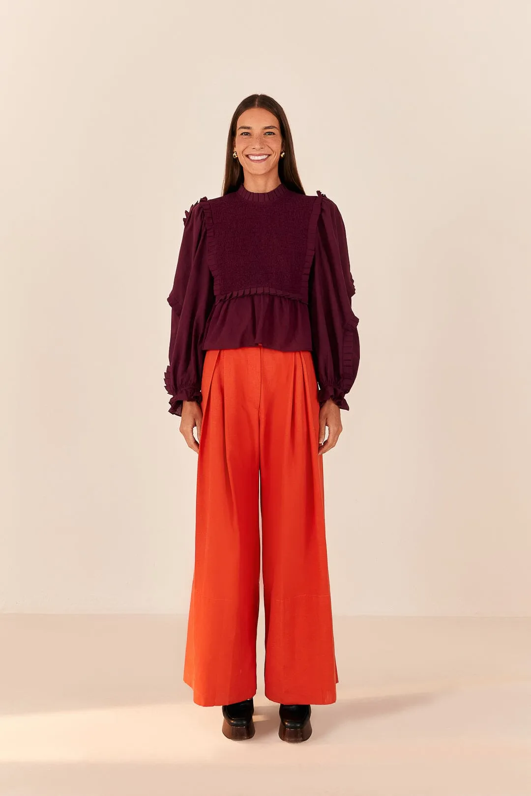 Orange Tailored Pants