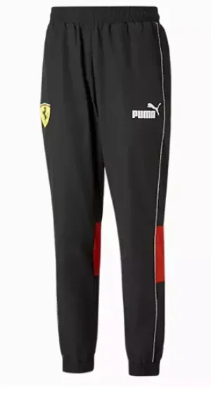 PUMA Ferrari Race Pants Mens Small Black Color Block Adjustable Draw Cords